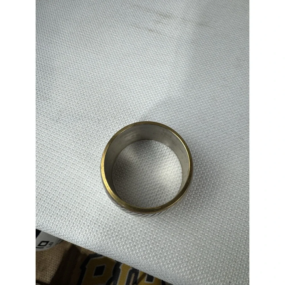 Vintage hammered metal gold and silver‎ toned napkin rings set of 7